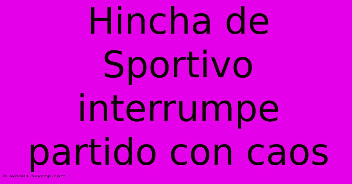 Hincha De Sportivo Interrumpe Partido Con Caos