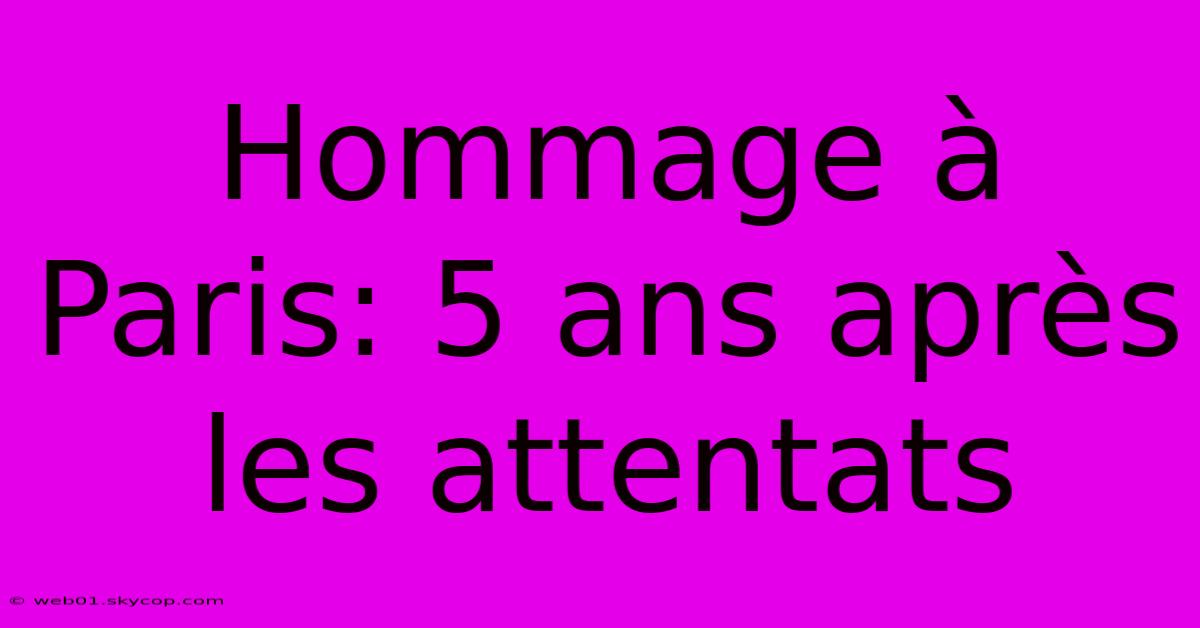 Hommage À Paris: 5 Ans Après Les Attentats