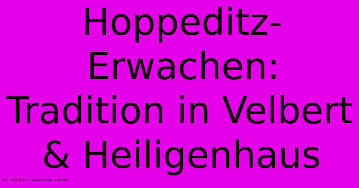 Hoppeditz-Erwachen: Tradition In Velbert & Heiligenhaus