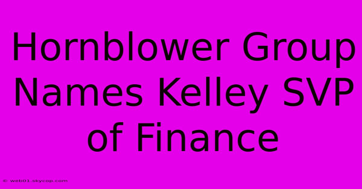 Hornblower Group Names Kelley SVP Of Finance