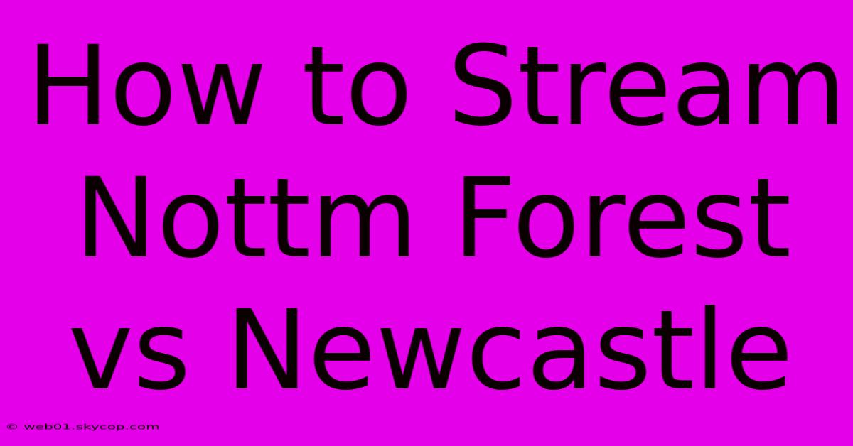 How To Stream Nottm Forest Vs Newcastle