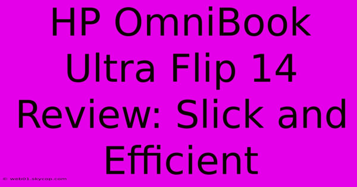 HP OmniBook Ultra Flip 14 Review: Slick And Efficient