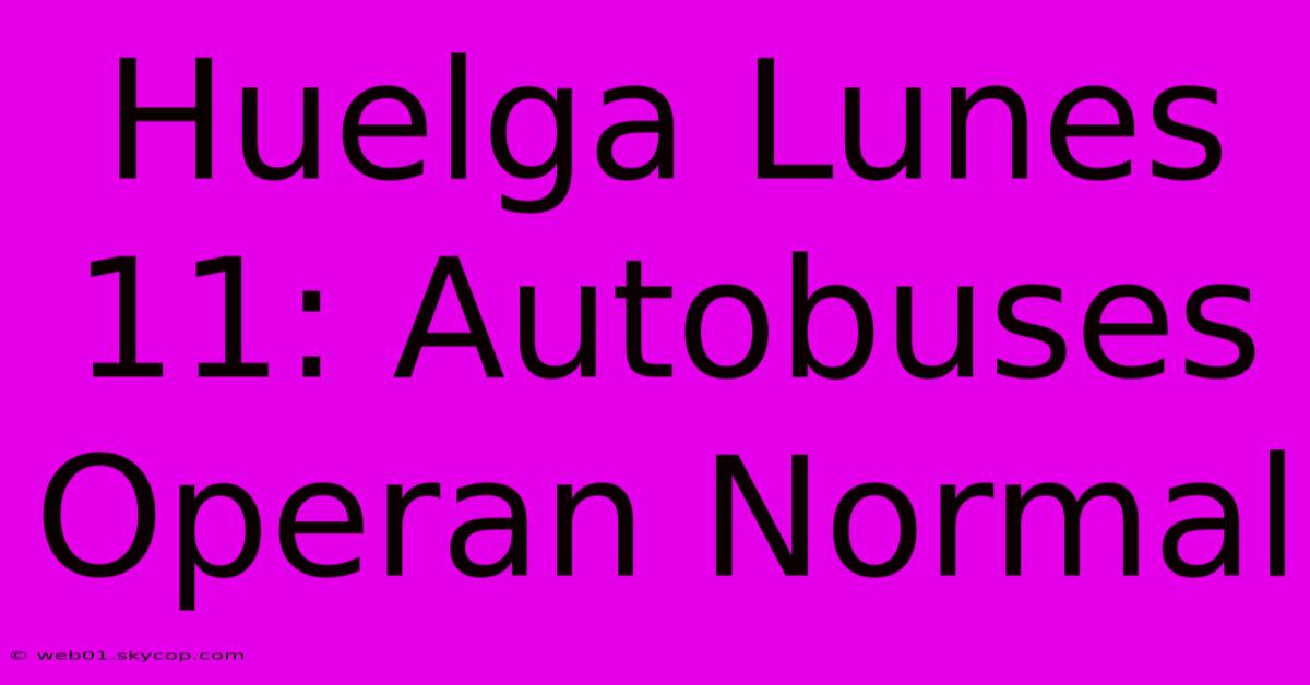 Huelga Lunes 11: Autobuses Operan Normal