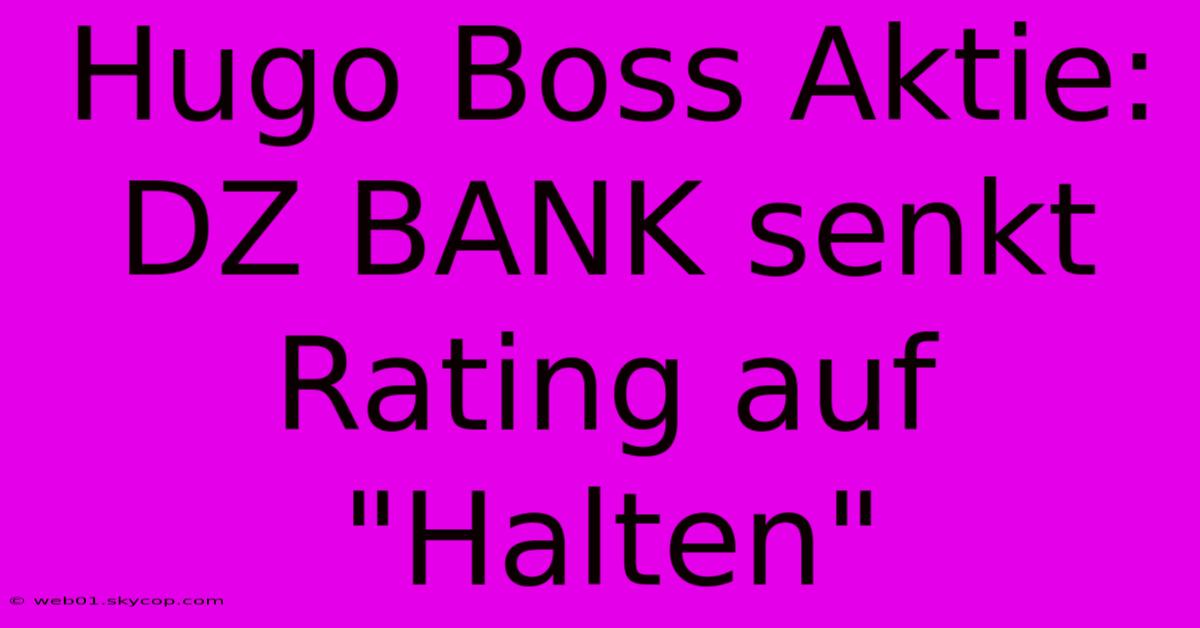 Hugo Boss Aktie: DZ BANK Senkt Rating Auf 