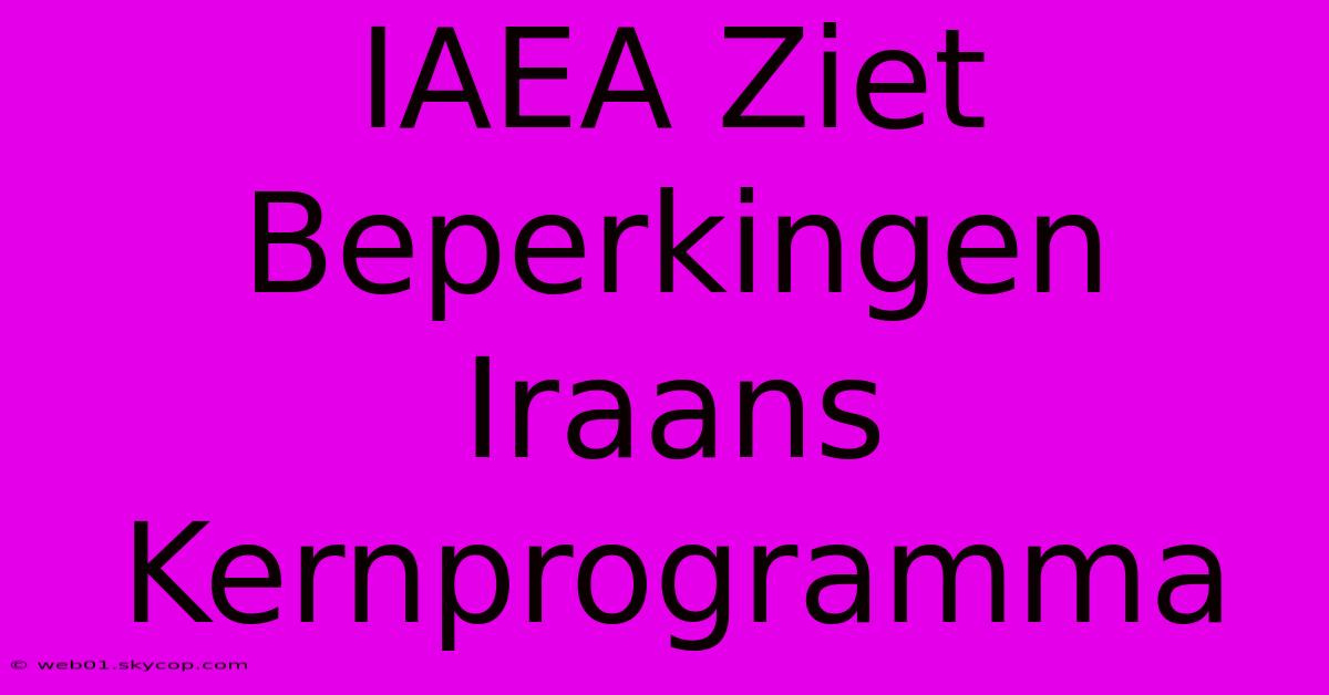 IAEA Ziet Beperkingen Iraans Kernprogramma