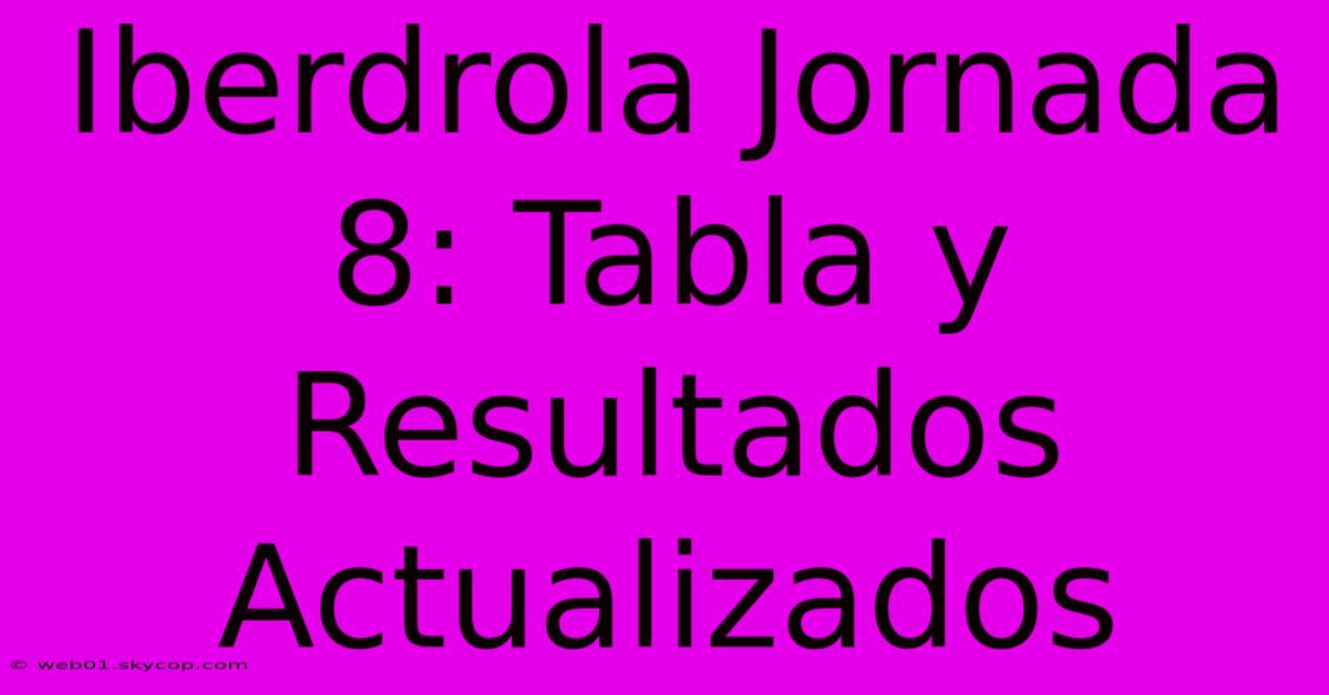 Iberdrola Jornada 8: Tabla Y Resultados Actualizados