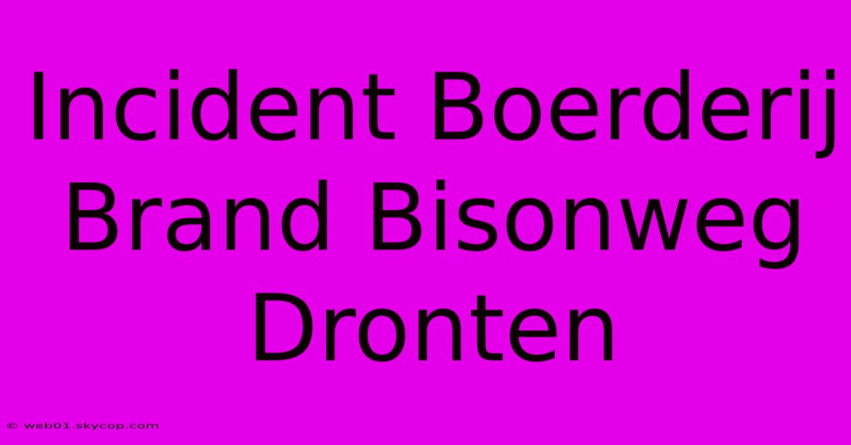 Incident Boerderij Brand Bisonweg Dronten