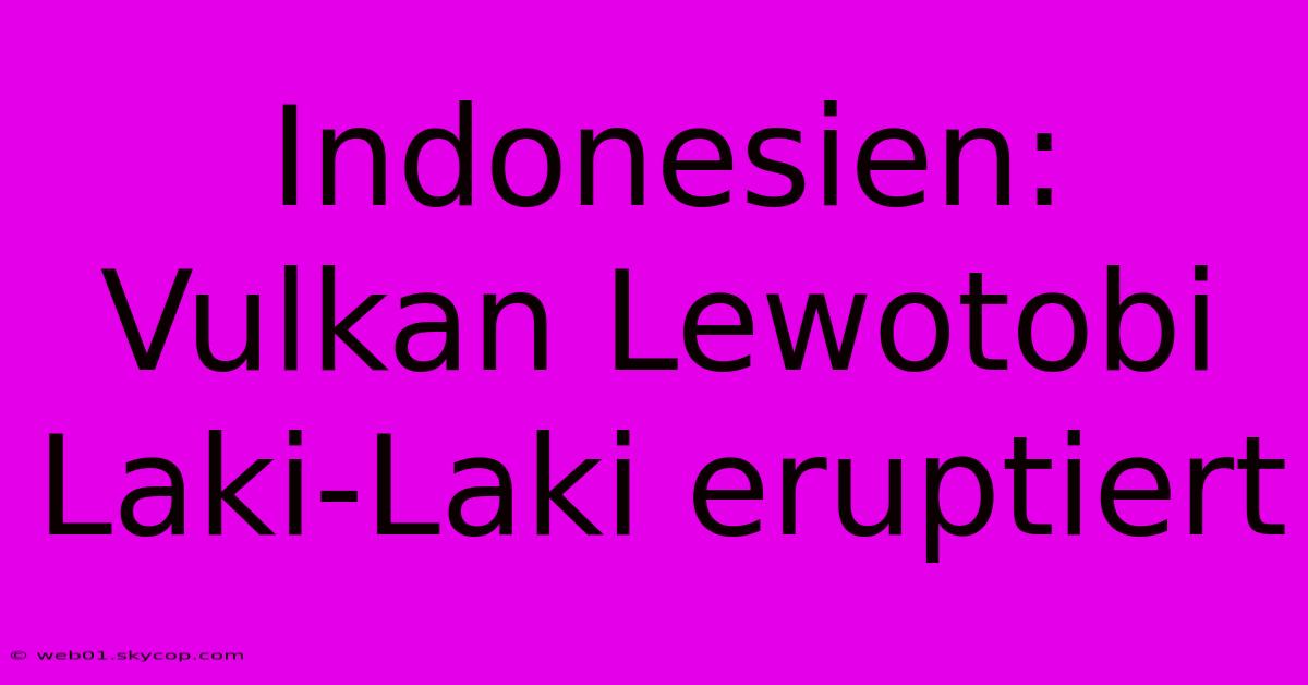 Indonesien: Vulkan Lewotobi Laki-Laki Eruptiert