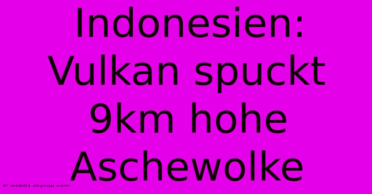 Indonesien: Vulkan Spuckt 9km Hohe Aschewolke 