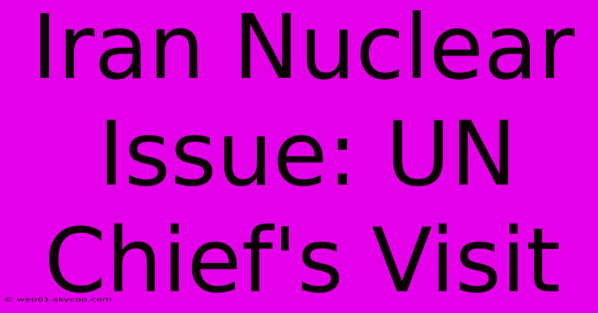 Iran Nuclear Issue: UN Chief's Visit