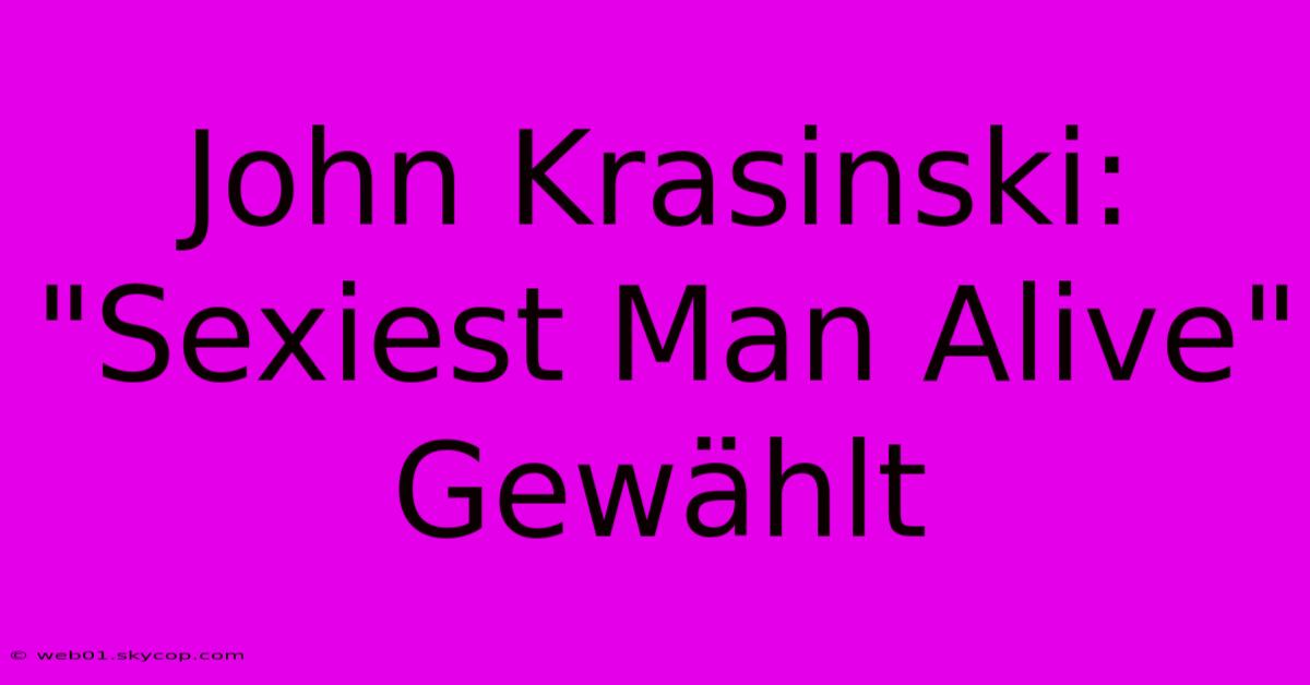 John Krasinski: 