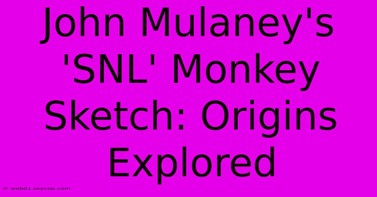 John Mulaney's 'SNL' Monkey Sketch: Origins Explored 