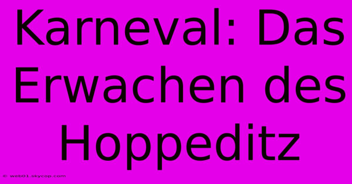 Karneval: Das Erwachen Des Hoppeditz