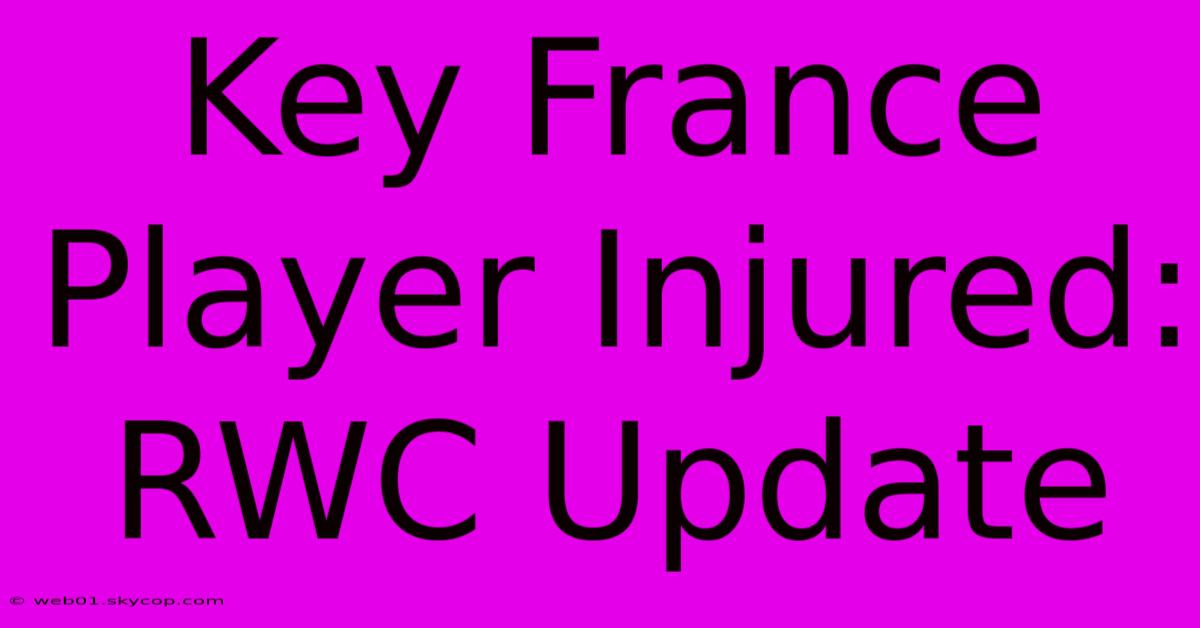 Key France Player Injured: RWC Update