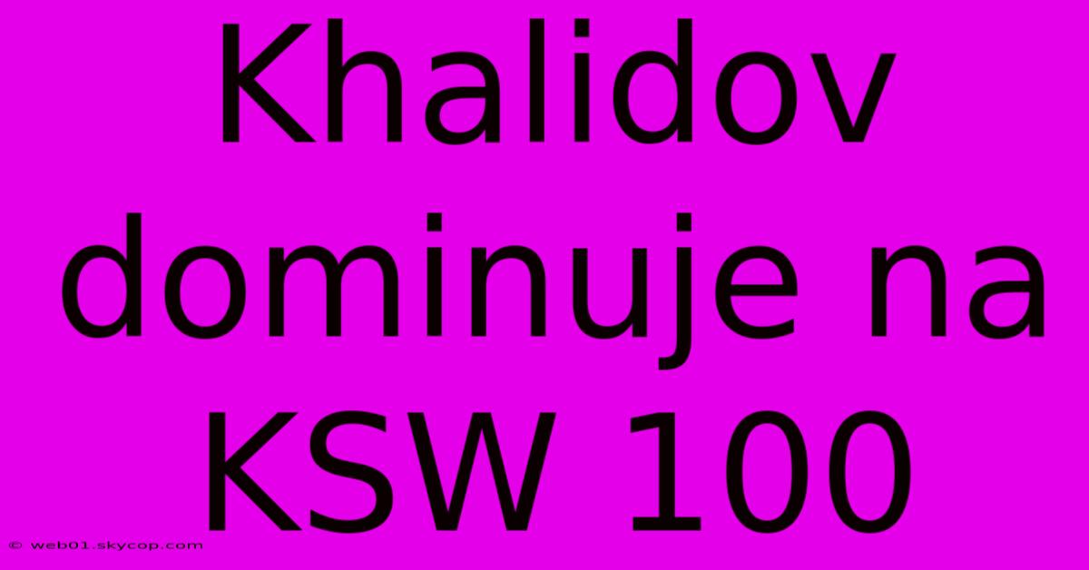 Khalidov Dominuje Na KSW 100