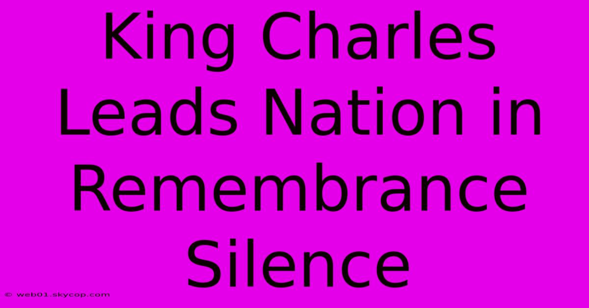 King Charles Leads Nation In Remembrance Silence 