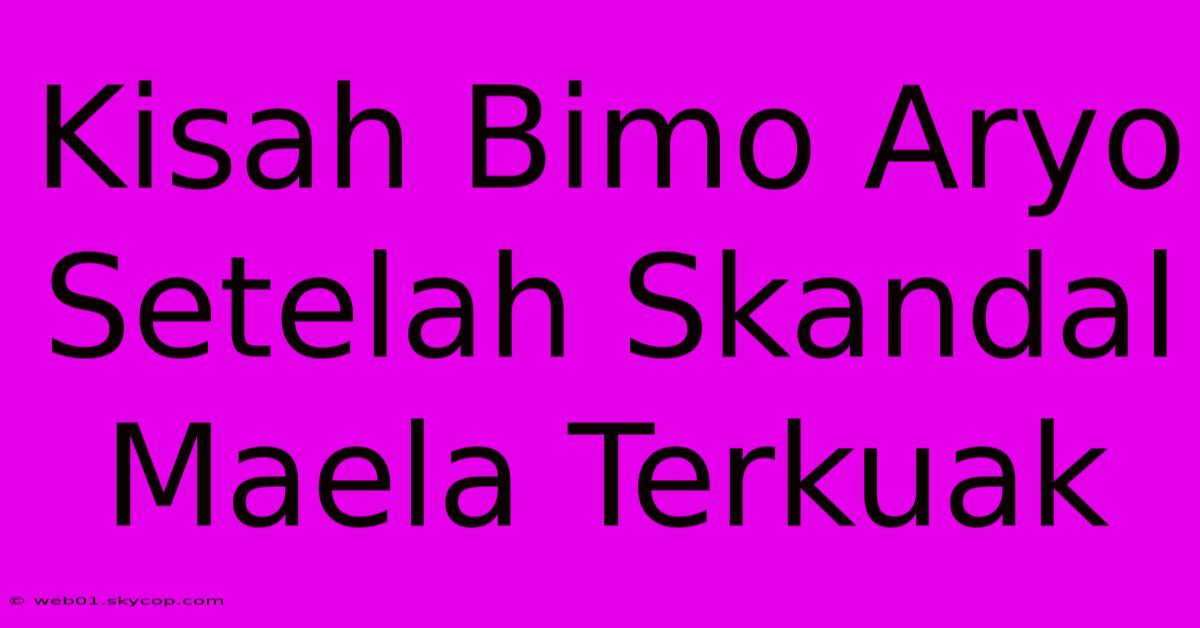 Kisah Bimo Aryo Setelah Skandal Maela Terkuak