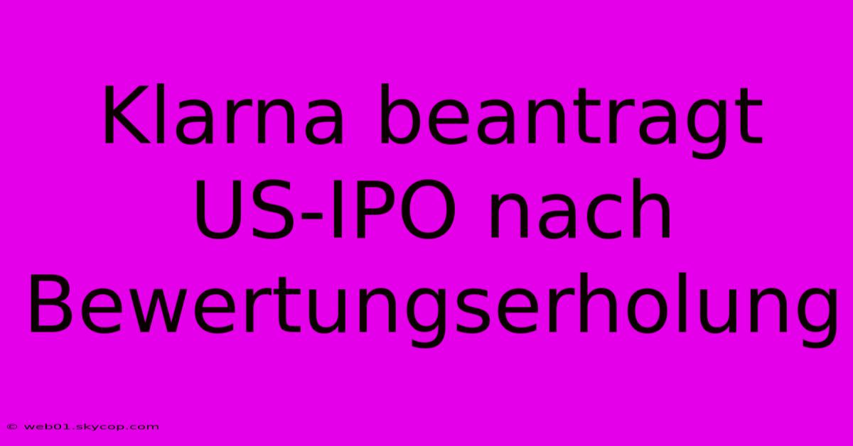 Klarna Beantragt US-IPO Nach Bewertungserholung