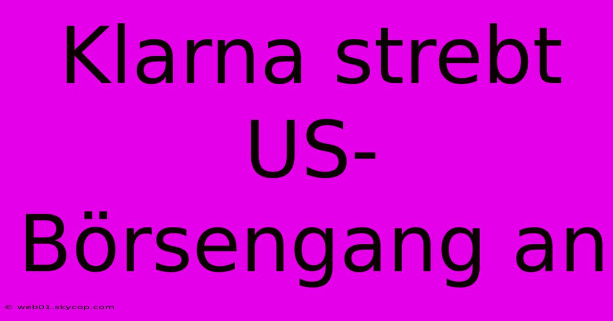 Klarna Strebt US-Börsengang An 