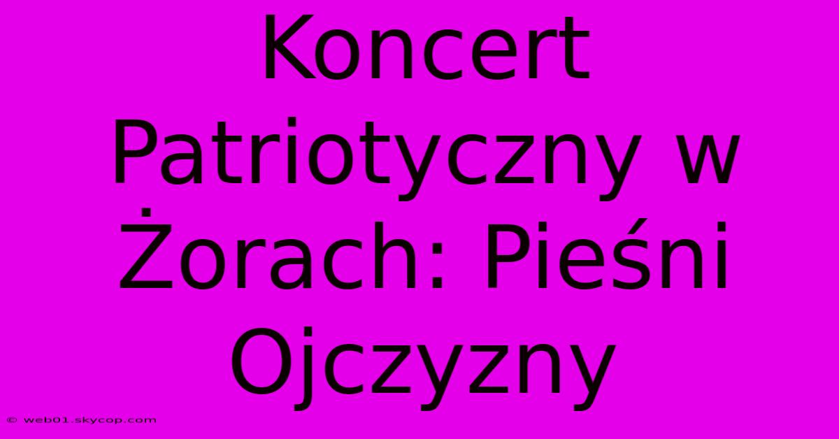 Koncert Patriotyczny W Żorach: Pieśni Ojczyzny