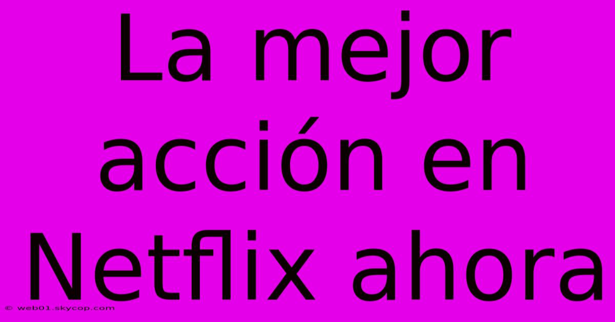 La Mejor Acción En Netflix Ahora