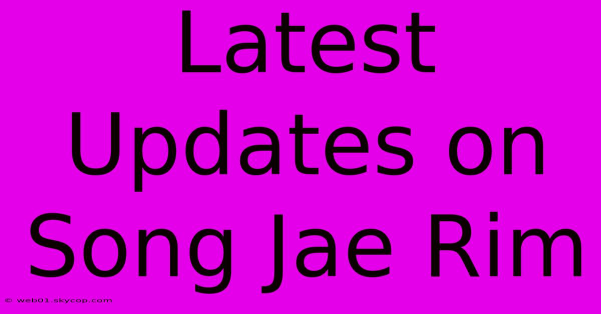 Latest Updates On Song Jae Rim