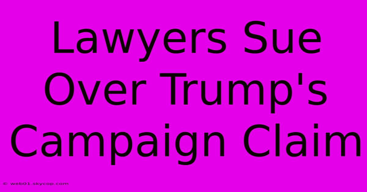 Lawyers Sue Over Trump's Campaign Claim