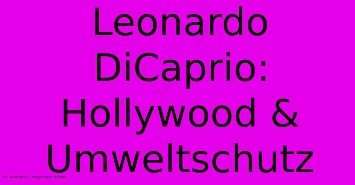 Leonardo DiCaprio: Hollywood & Umweltschutz 