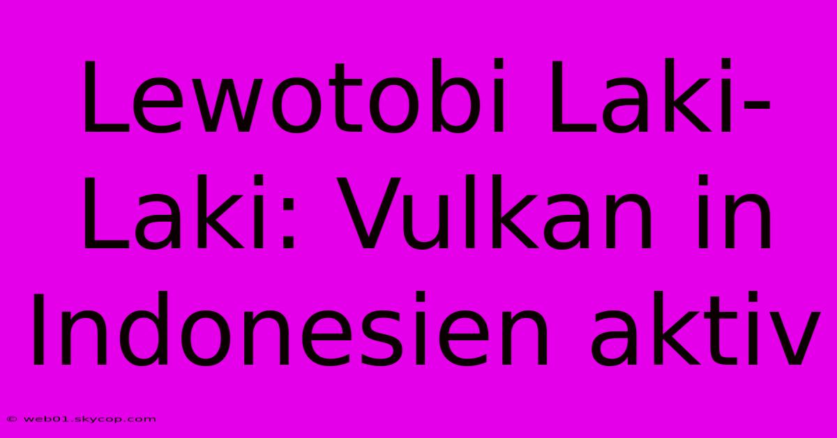 Lewotobi Laki-Laki: Vulkan In Indonesien Aktiv