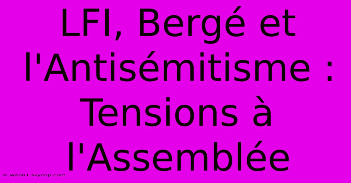 LFI, Bergé Et L'Antisémitisme : Tensions À L'Assemblée