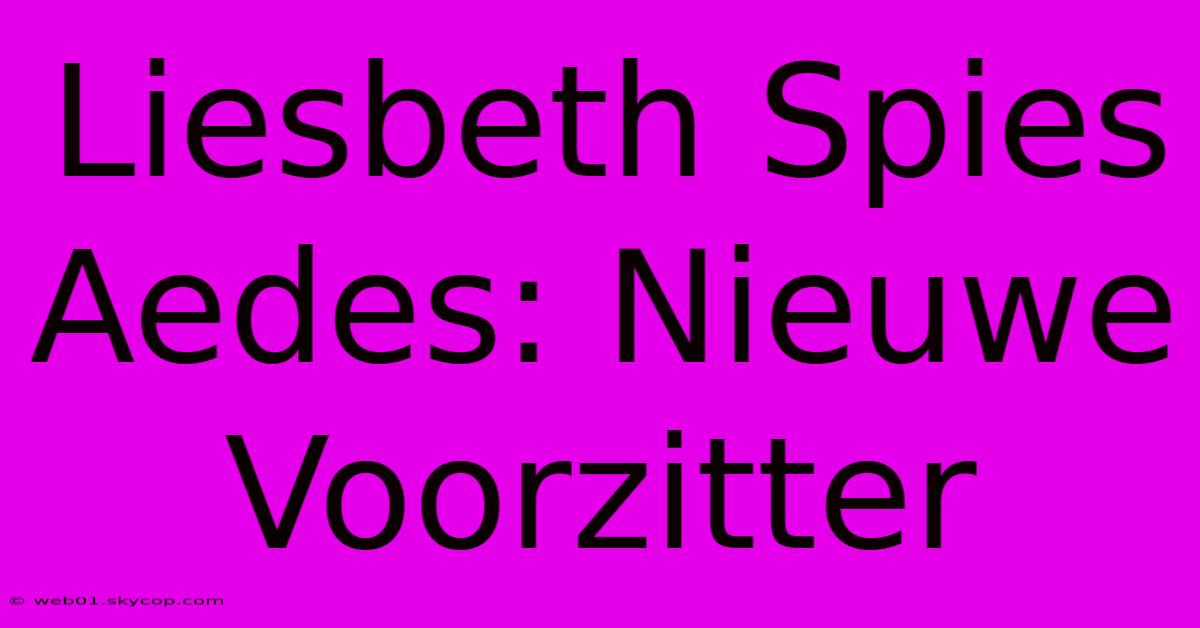 Liesbeth Spies Aedes: Nieuwe Voorzitter