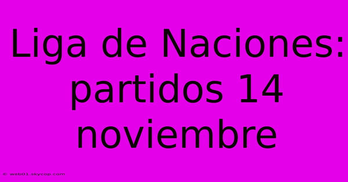 Liga De Naciones: Partidos 14 Noviembre