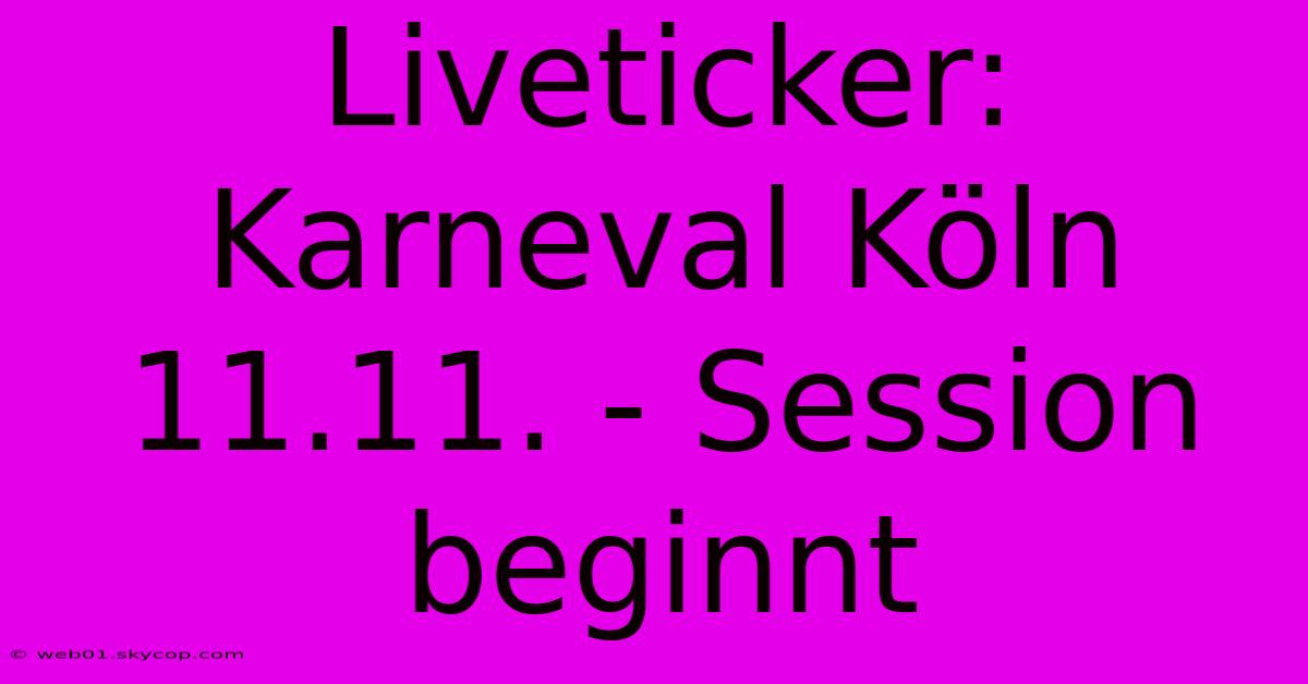 Liveticker: Karneval Köln 11.11. - Session Beginnt