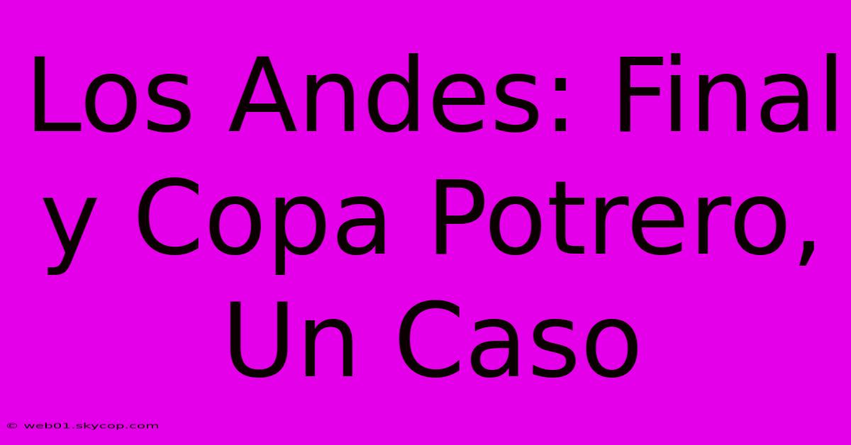 Los Andes: Final Y Copa Potrero, Un Caso