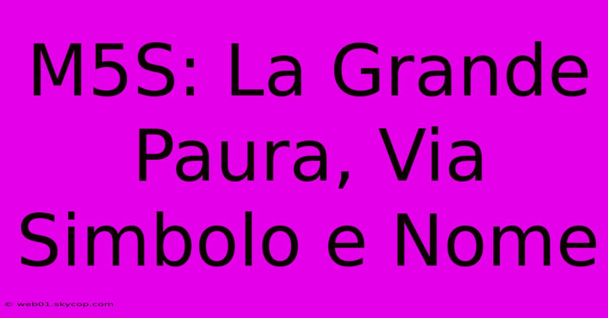 M5S: La Grande Paura, Via Simbolo E Nome