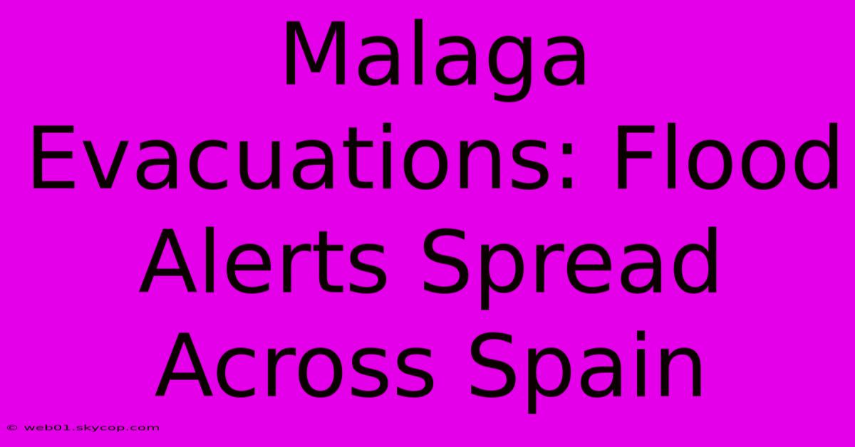 Malaga Evacuations: Flood Alerts Spread Across Spain