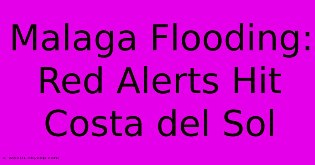 Malaga Flooding: Red Alerts Hit Costa Del Sol 