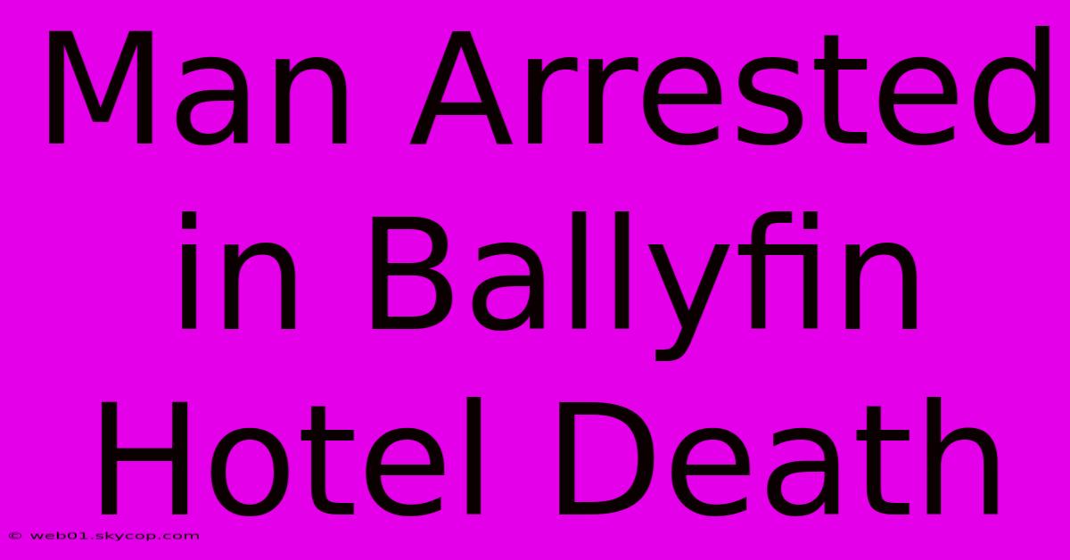 Man Arrested In Ballyfin Hotel Death 