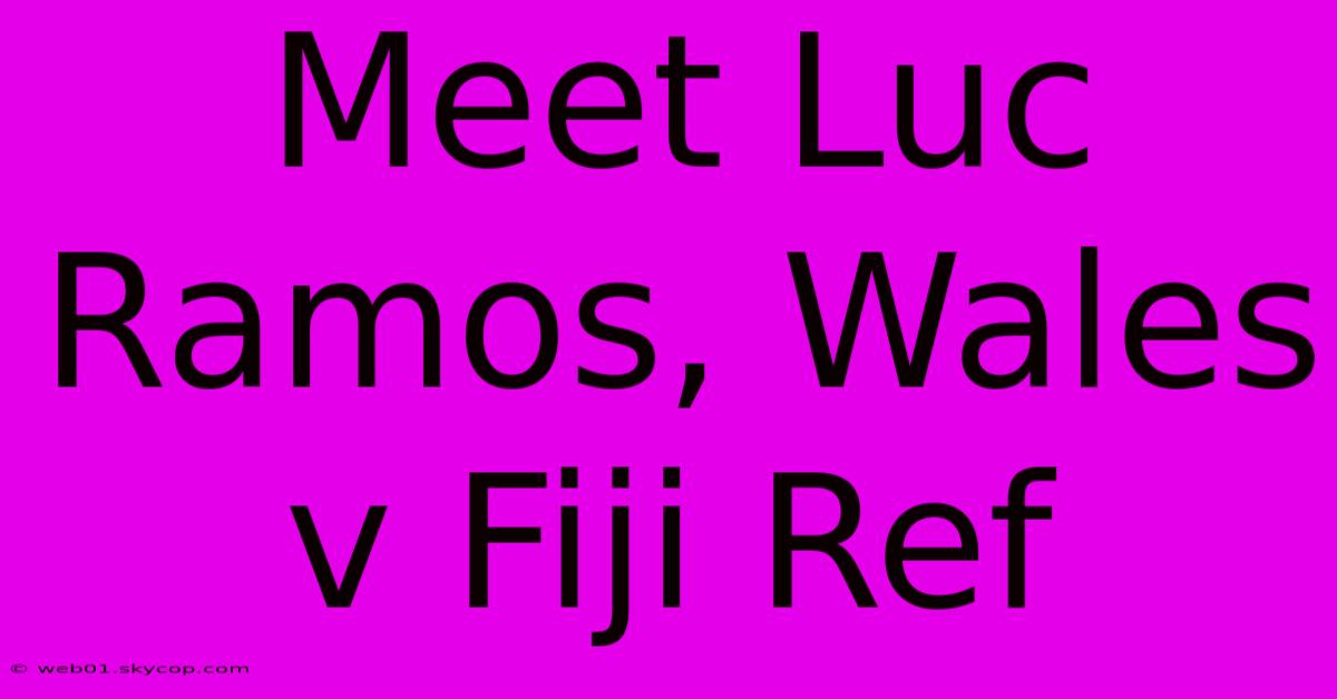 Meet Luc Ramos, Wales V Fiji Ref