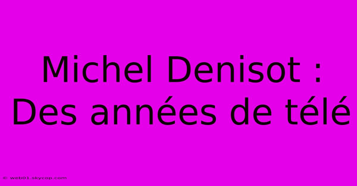 Michel Denisot : Des Années De Télé