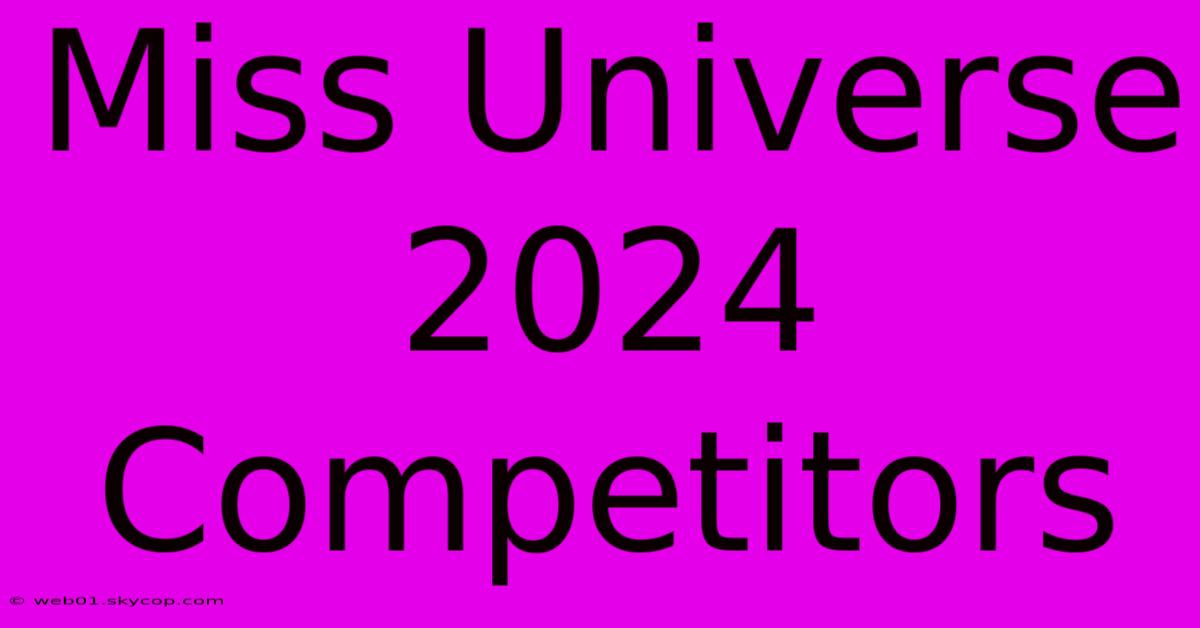 Miss Universe 2024 Competitors