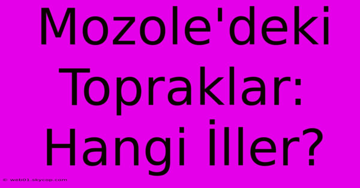 Mozole'deki Topraklar: Hangi İller? 