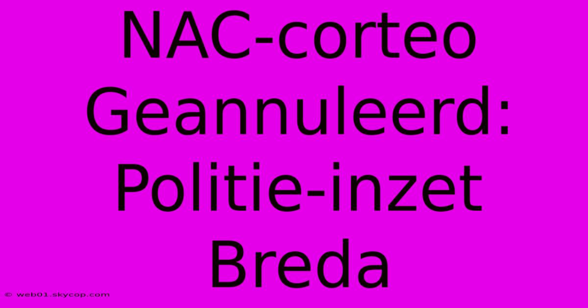 NAC-corteo Geannuleerd: Politie-inzet Breda