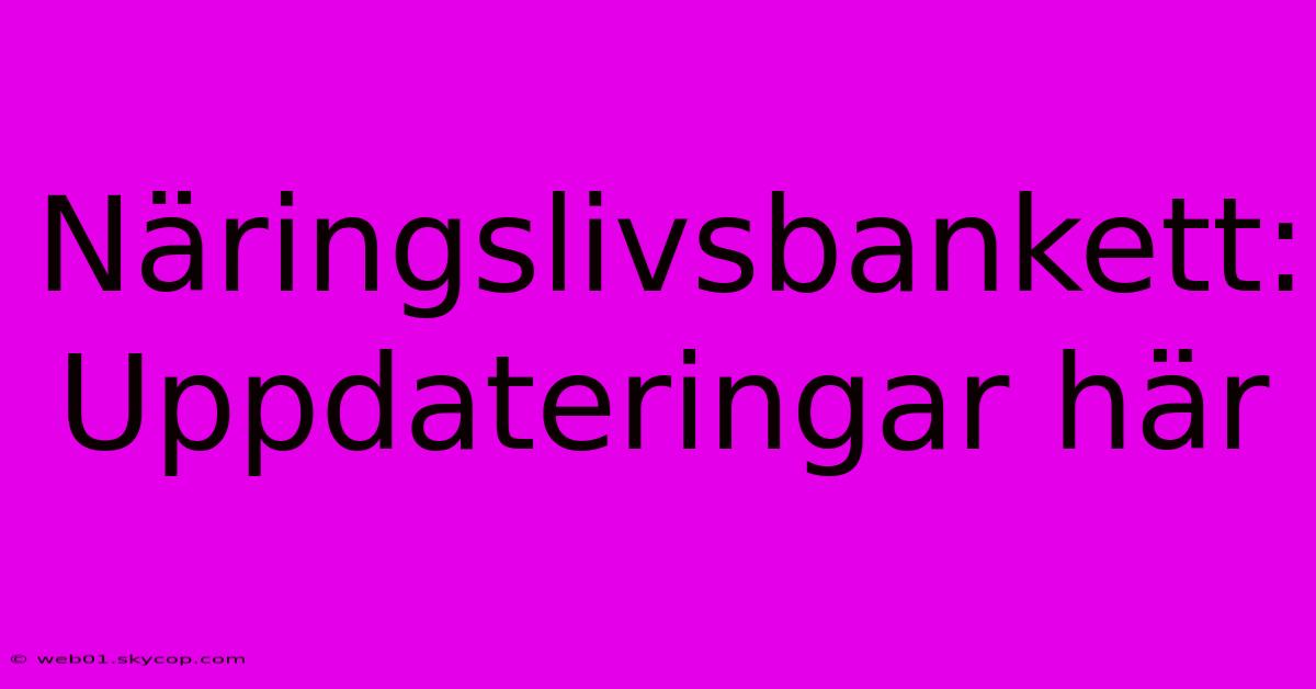 Näringslivsbankett: Uppdateringar Här 