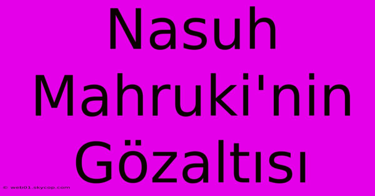 Nasuh Mahruki'nin Gözaltısı