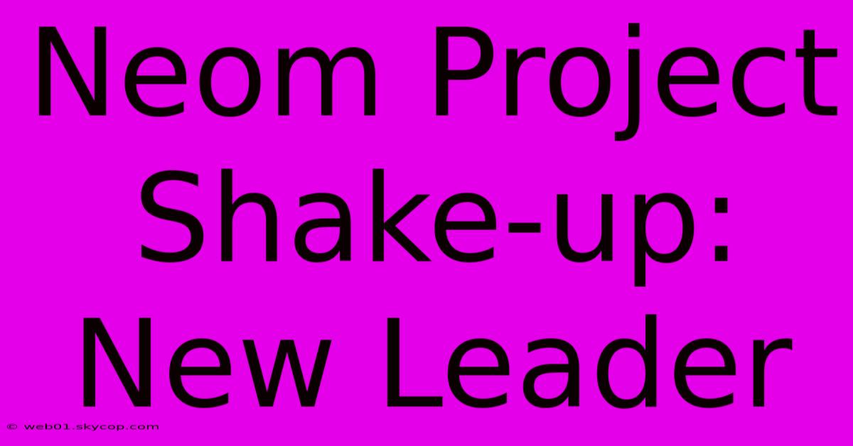 Neom Project Shake-up: New Leader 