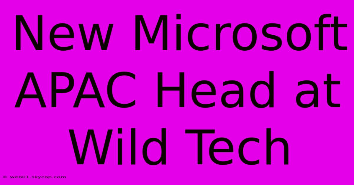 New Microsoft APAC Head At Wild Tech