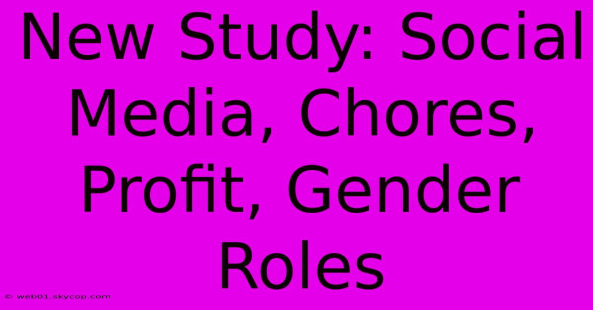 New Study: Social Media, Chores, Profit, Gender Roles