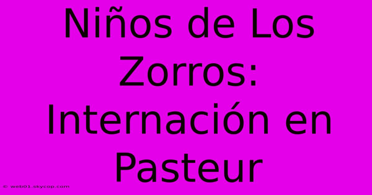 Niños De Los Zorros: Internación En Pasteur