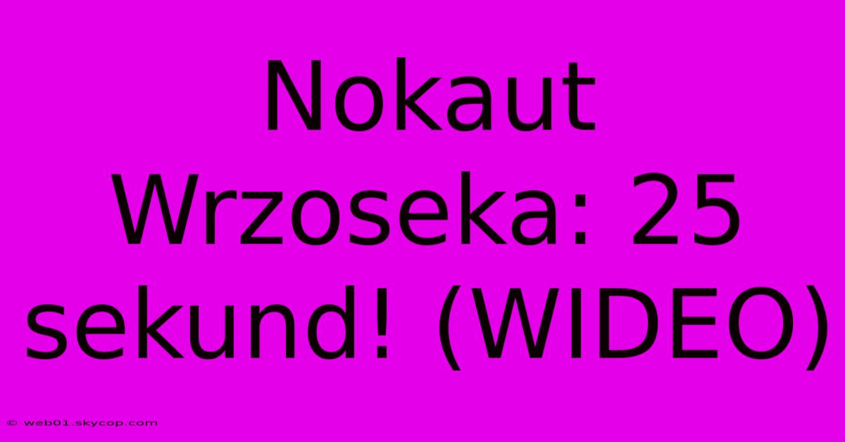 Nokaut Wrzoseka: 25 Sekund! (WIDEO)